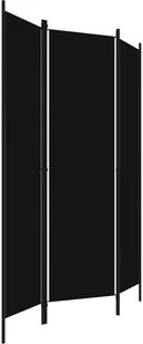 vidaXL Parawan 3-panelowy, czarny, 150 x 180 cm vidaXL - Parawany - miniaturka - grafika 3