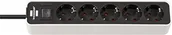Przedłużacze i rozgałęźniki - Brennenstuhl Listwa zasilająca 1153250020 eColor 5-krotny 1, 5 m przewód białe/czarne z przełącznikiem * de * 1153250020 - miniaturka - grafika 1