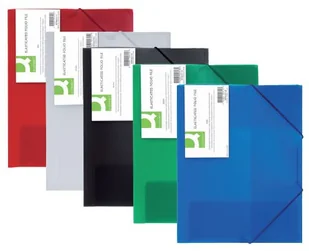 Q-Connect Teczka z gumką , PP, A4, transparentna zielona KF02313 - Teczki i skoroszyty - miniaturka - grafika 2