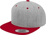 Czapki i chusty sportowe męskie - Flexfit Classic Snapback czapka z daszkiem, 2 kolory, wielokolorowa, jeden rozmiar 6089MT-00722-0050_heather/red_one size - miniaturka - grafika 1