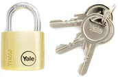 Kłódki - Yale Kłódka Mosiężna Zatrzaskowa 30mm 3 Klucze - miniaturka - grafika 1