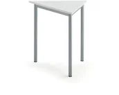 Meble do szkół i przedszkoli - AJ Produkty Biurko SONITUS TRAPETS, 800x700x720 mm, biały laminat, szary aluminium - miniaturka - grafika 1