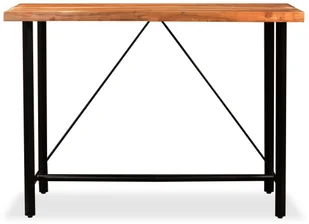 vidaXL Meble barowe z litego drewna sheesham i skóry, 7 elementów - Stoły z krzesłami - miniaturka - grafika 3