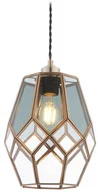 Lampy sufitowe - ART Endon Geometryczna LAMPA wisząca RIPLEY 73296 Endon szklana OPRAWA klatka zwis deco antyczny mosiądz przydymiony 73296 - miniaturka - grafika 1