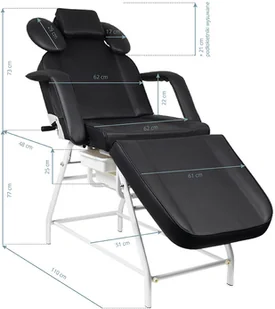 ACTIVESHOP Fotel Zabiegowy Do Rzęs Ivette Czarny 10003_133149 - Fotele kosmetyczne - miniaturka - grafika 2