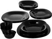 Serwisy obiadowe - Luminarc Serwis obiadowy Carine 24 elementy czarne talerze dla 6 osób CAR24CZA - miniaturka - grafika 1