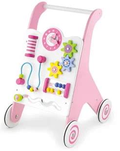 VIGA Viga Drewniany Chodzik Edukacyjny Różowy - Chodziki - miniaturka - grafika 2