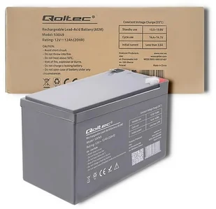 Qoltec AKUMULATOR AGM | 12V | 12AH 53049 - Zasilacze awaryjne UPS - miniaturka - grafika 5