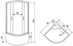 Novoterm Kerra Dalia 90x90 profil chrom szkło mrożone z dekorem + brodzik - Kabiny prysznicowe - miniaturka - grafika 3