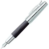 Pióra kulkowe - Faber Castell 148200 E-Motion pióro, drewno/chrom, wraz z opakowaniem na prezent, drewno brzozowe czarne 148222 - miniaturka - grafika 1