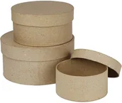 Pozostałe akcesoria dla plastyków - Creativ Company A/S Pudełka z pap-mache, 3 rozmiary, okrągłe - miniaturka - grafika 1