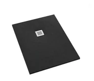 Brodziki prysznicowe - Schedpol Brodzik prostokątny KALAIT BLACK STONE 80x90x3,5 z systemem STABILSOUND PLUS 3.3155/C/ST-M2 GRATIS SYFON VIEGA 90mm - miniaturka - grafika 1