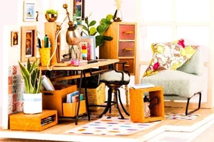 Robotime Technology (Suzhou) CO.,LTD. Składany Malowany Model Mini Pracownia DGM01 - Puzzle - miniaturka - grafika 10