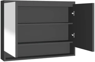 vidaXL vidaXL Szafka łazienkowa z lustrem 80x15x60 cm MDF antracytowa 8720286391624 - Szafki łazienkowe - miniaturka - grafika 3