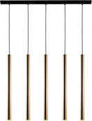 Lampy sufitowe - Amplex LAMPA wisząca AKADI 0134 metalowa OPRAWA tuby na listwie kaskada sople zwis czarny złoty 0134 - miniaturka - grafika 1