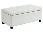 Ławki do przedpokoju - Vente-Unique Ławka ze skrzynią z ekoskóry FILIPPO - kolor biały - miniaturka - grafika 1