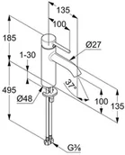 Baterie umywalkowe - Kludi Bozz Bateria umywalkowa bez korka chrom 382820576 - miniaturka - grafika 1