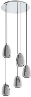 Eglo Alobrase 98617 lampa wisząca zwis oprawa 5x40W E27 chrom/ czarna dymiona - Lampy sufitowe - miniaturka - grafika 2