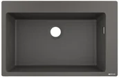 Zlewozmywaki - Hansgrohe S51 Zlewozmywak granitowy jednokomorowy 77x51 cm kamienna szarość 43313290 - miniaturka - grafika 1