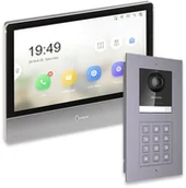 Wideodomofony - Hikvision Zestaw wideodomofonowy IP Hikvision: Monitor 7" LCD DS-KH8350-WTE1 + panel zewnętrzny z kamerą i szyfratorem - miniaturka - grafika 1