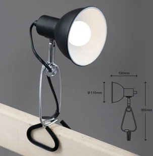 Briloner Lampa z klipsem 2790 z metalowym kloszem, czarna - Lampy stojące - miniaturka - grafika 3