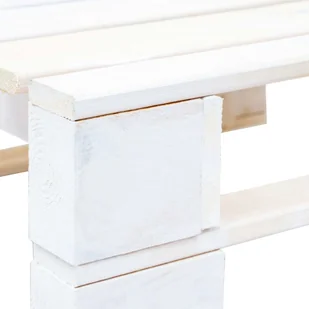 vidaXL Stołek ogrodowy wykonany z palet, drewno FSC, biały vidaXL - Pozostałe meble ogrodowe - miniaturka - grafika 4