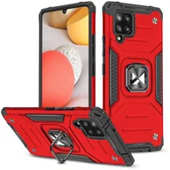 Etui i futerały do telefonów - Wozinsky Ring Armor pancerne hybrydowe etui pokrowiec + magnetyczny uchwyt Samsung Galaxy A42 5G czerwony - miniaturka - grafika 1