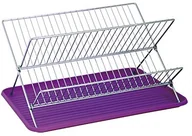 Suszarki do naczyń - MSV 110534 ociekowa do naczyń z blatem z tworzywa sztucznego z nierdzewna/tworzywo sztuczne, 40 x 34,5 x 27 cm, fioletowy 110534 - miniaturka - grafika 1