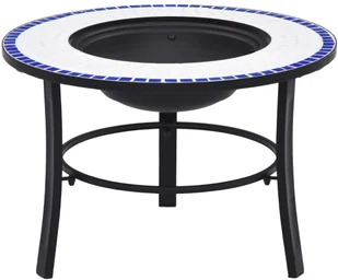 vidaXL Palenisko ogrodowe z mozaiką 68 cm niebiesko-białe 46720 - Paleniska ogrodowe - miniaturka - grafika 2