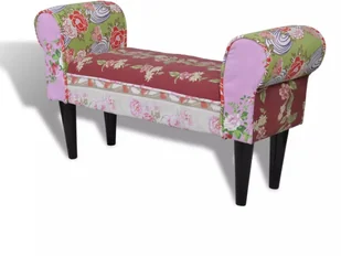 vidaXL Ławeczka do salonu, maa leanka, podnek z motywem kwiatowym - Ławki do przedpokoju - miniaturka - grafika 4