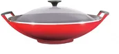 Woki - Le Creuset gotowania z żeliwa z pokrywką szklaną, 36 cm, Cerise L25W3-3667 - miniaturka - grafika 1