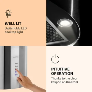 Klarstein Barella 35 Inox TK15CH-Barella-BK - Okapy kuchenne - miniaturka - grafika 3