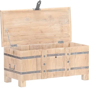 vidaXL Skrzynia, 90x40x40 cm, lite drewno akacjowe vidaXL - Pudła i pojemniki do przechowywania - miniaturka - grafika 4
