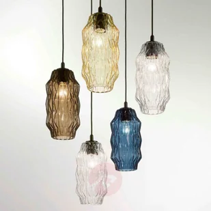 Selene Lampa wisząca Origami ze szkła, szaro-brązowa - Lampy sufitowe - miniaturka - grafika 3