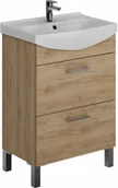 Szafki łazienkowe - Cersanit Zestaw Sicilia szafka 60 z umywalką orzech - miniaturka - grafika 1