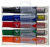 Markery do tablic - Pilot Pen 5081s5bg  Whiteboard Marker V-Board Master Begreen, grubość 2.2  5.2 MM, 5-częściowy zestaw, czarny/czerwony/niebieski/zielony/pomarańczowy 5081S5BG - miniaturka - grafika 1