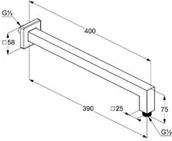 Akcesoria do armatury i ceramiki - Kludi A-Qa Ramię do deszczownicy 40 cm ścienne chrom 6654405-00 - miniaturka - grafika 1