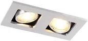 Lampy sufitowe - QAZQA Oprawa do wbudowania prostokątna aluminium 2-źródła światła - Qure - miniaturka - grafika 1