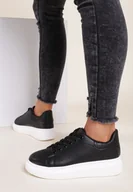 Sneakersy damskie - Czarno-Białe Sneakersy Lucid Dream - miniaturka - grafika 1