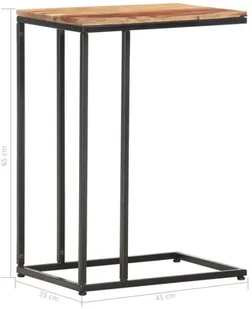 vidaXL vidaXL Stolik boczny w kształcie C, 35x45x65 cm, lite drewno sheesham - Ławy i stoliki kawowe - miniaturka - grafika 7