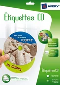 Dodatki do drukarek i skanerów - Avery J 8676 12 CD etykiet, samoprzylepna, biały, rozmiar: 30, maks. ciśnienie: tusz do drukarki atramentowej J8676-12 - miniaturka - grafika 1