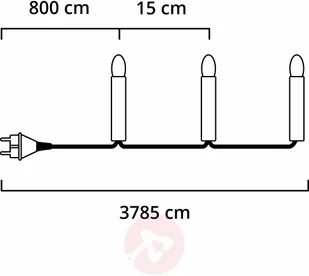 Konstsmide 6070 100 Mini/na zewnątrz (IP44)/zewnętrzny transformator 24 V/200 Warm białych diod LED/przewód zielony (6070-100EE) - Pozostałe oświetlenie - miniaturka - grafika 2