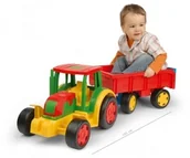 Samochody i pojazdy dla dzieci - Wader Traktor gigant z przyczepą 66100 - miniaturka - grafika 1