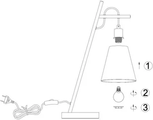 Trio Biurkowa LAMPKA stojąca ANDREUS 507500189 stołowa LAMPA nocna biała 507500189 - Lampy stojące - miniaturka - grafika 2