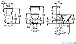 Roca Carmen Rimless miska do kompaktu czarny A3420A7560 - Miski WC - miniaturka - grafika 2