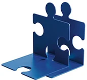 Pudełka i akcesoria na płyty CD - HAN Han podpórka do książek/na płyty, w kształcie puzzla, stabilna i elegancka Można go dowolnie łączyć, zestaw zawiera 2 sztuki, niebieski 9212-14 - miniaturka - grafika 1