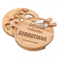 Deski do krojenia - Murrano Deska drewniana do sera zestaw akcesoria grawer ostatnia deska ratunku DSK-SER2-003 - miniaturka - grafika 1