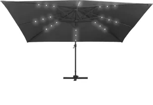 vidaXL Parasol z LED i aluminiowym słupkiem, 400x300 cm, antracyt vidaXL - Parasole ogrodowe - miniaturka - grafika 6