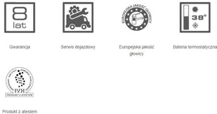 Laveo Termico bateria prysznicowa ścienna termostatyczna czarna BAT74TD - Baterie wannowe i prysznicowe - miniaturka - grafika 3