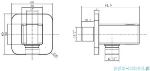 OMNIRES przyłącze kątowe do węża prysznicowego czarny mat 8815BL W magazynie) - Akcesoria do armatury i ceramiki - miniaturka - grafika 2